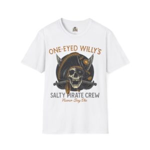 One-Eyed Willy's Salty Pirate Crew T-Shirt — Skull & Cutlass Nautical Tee