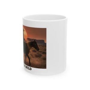 Wild Mustang Ceramic Mug – Sunset Horse Coffee Cup (11oz & 15oz)
