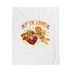 F*ck Love Cupid Velveteen Plush Blanket | doomscroll humor, ironic resilience